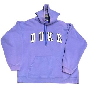 Vintage Duke University Blue Devils Hoodie Purple Collegiate Sweatshirt Mens M